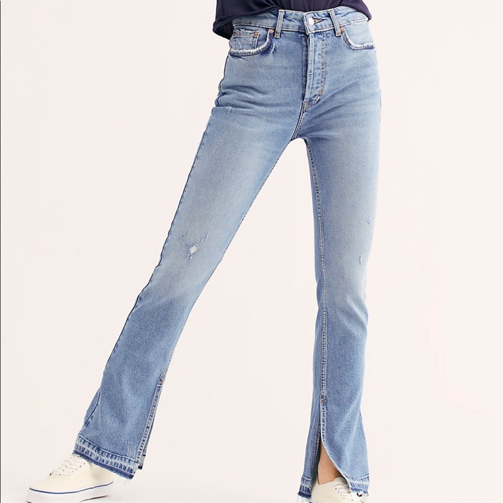 Free People Emmy Split Hem Bootcut Jean